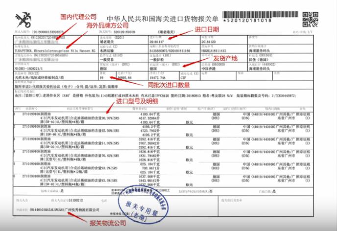 柳泰克空压机海关报关证明